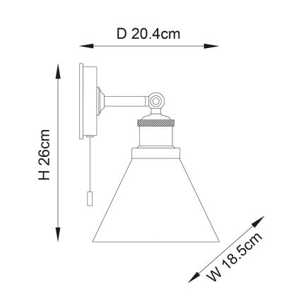 Endon 95513- Bathroom wall-mounted spotlight TOULON 1xE27/10W/230V IP44 polished chrome