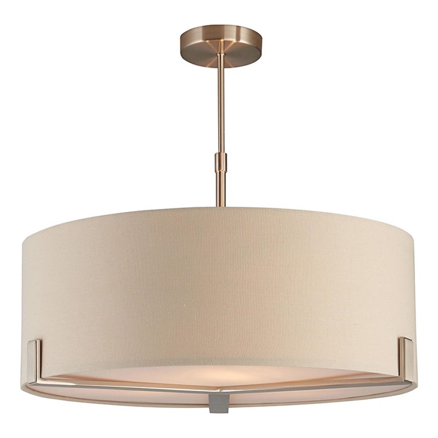 Endon 95834 - Chandelier on a pole HAYFIELD 3xE27/40W/230V matte chrome/beige