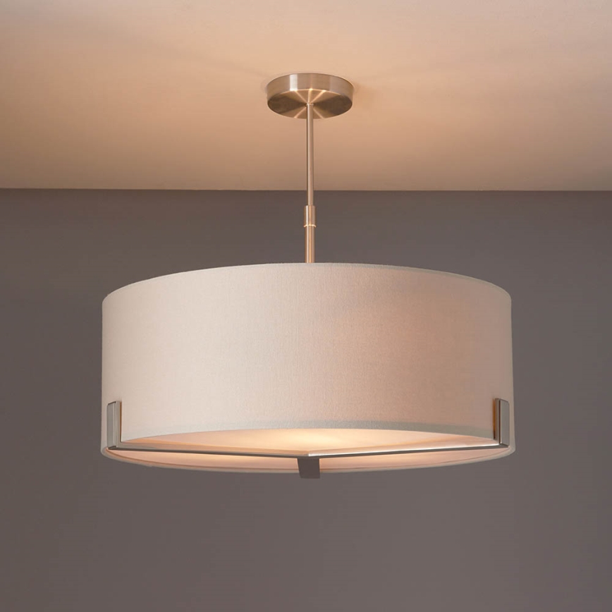 Endon 95834 - Chandelier on a pole HAYFIELD 3xE27/40W/230V matte chrome/beige
