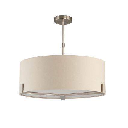Endon 95834 - Chandelier on a pole HAYFIELD 3xE27/40W/230V matte chrome/beige
