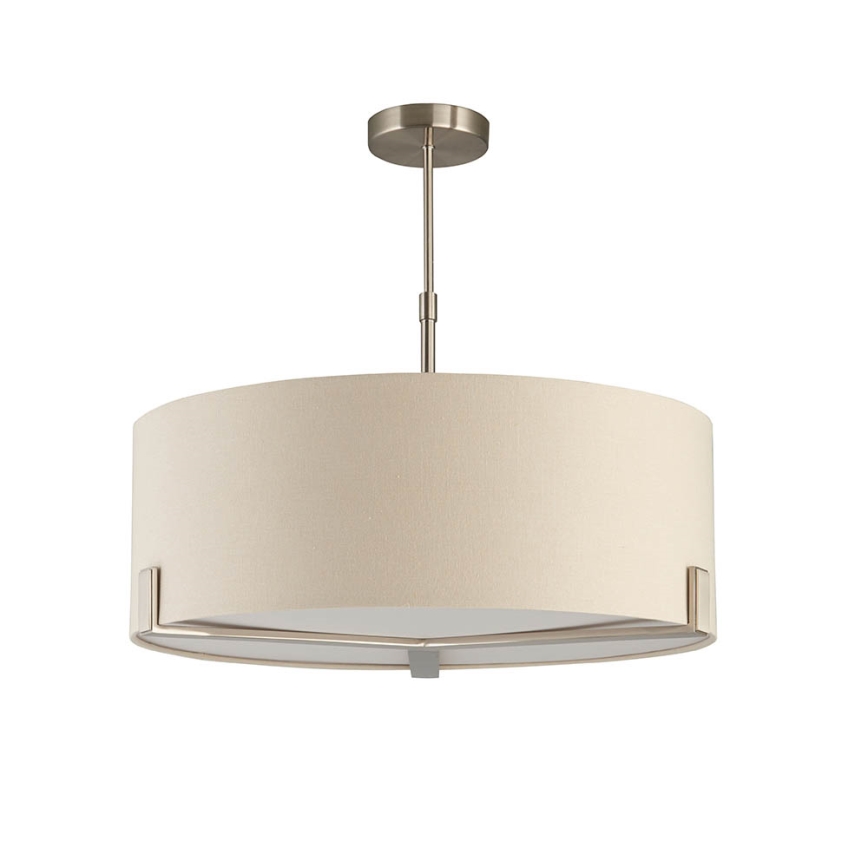 Endon 95834 - Chandelier on a pole HAYFIELD 3xE27/40W/230V matte chrome/beige
