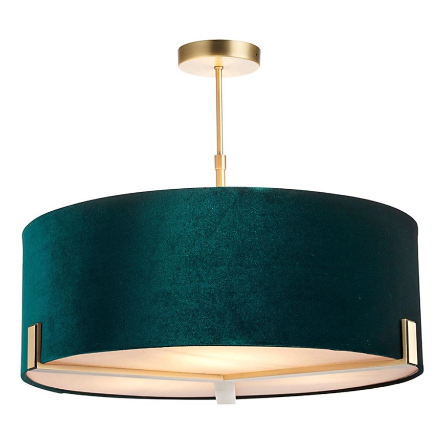 Endon 95839 - Chandelier on a pole HAYFIELD 3xE27/40W/230V brass/green