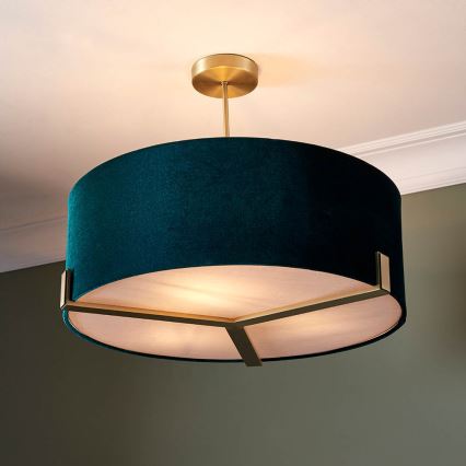 Endon 95839 - Chandelier on a pole HAYFIELD 3xE27/40W/230V brass/green