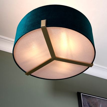 Endon 95839 - Chandelier on a pole HAYFIELD 3xE27/40W/230V brass/green
