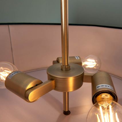 Endon 95839 - Chandelier on a pole HAYFIELD 3xE27/40W/230V brass/green