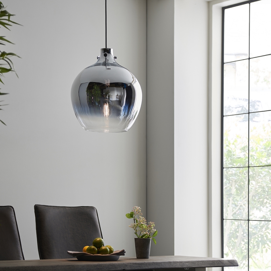 Endon 96442 - Chandelier on a string PANTHER 1xE27/10W/230V shiny chrome/smoky