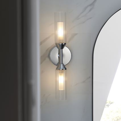 Endon 97172 - Bathroom wall light NATORI 2xG9/3W/230V IP44 polished chrome