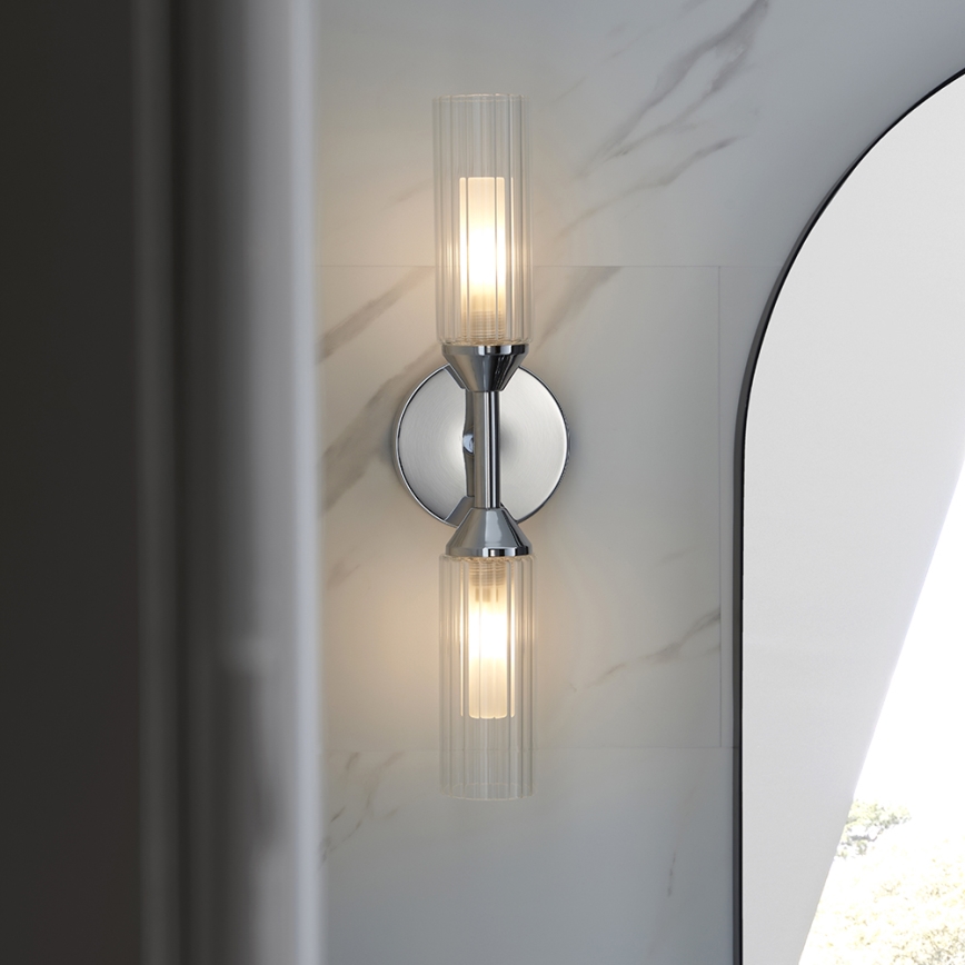 Endon 97172 - Bathroom wall light NATORI 2xG9/3W/230V IP44 polished chrome