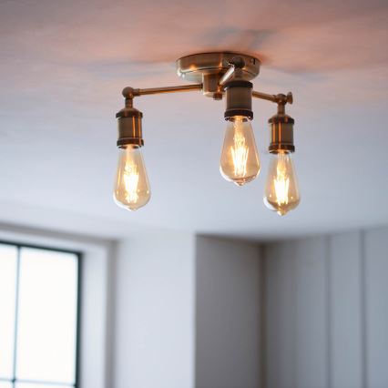 Endon 97243 - Spotlight HAL 3xE27/10W/230V brass
