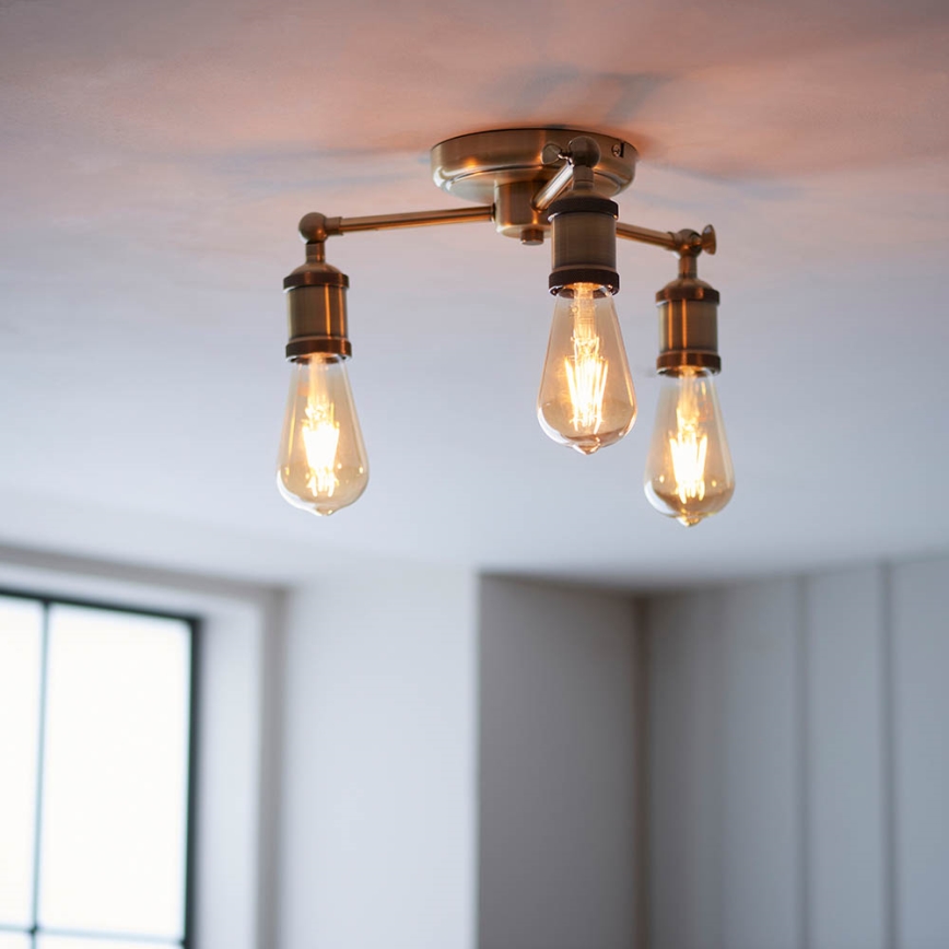 Endon 97243 - Spotlight HAL 3xE27/10W/230V brass