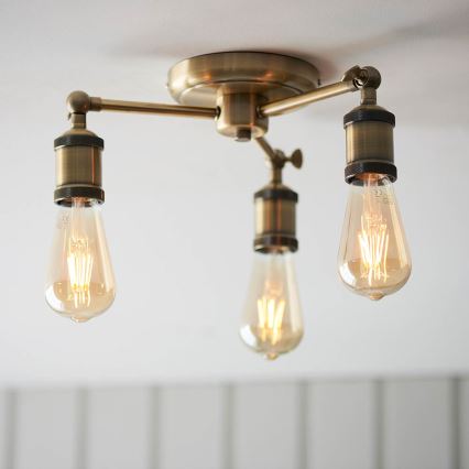 Endon 97243 - Spotlight HAL 3xE27/10W/230V brass