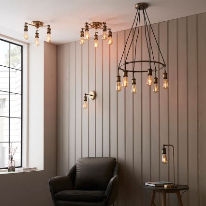 Endon 97243 - Spotlight HAL 3xE27/10W/230V brass