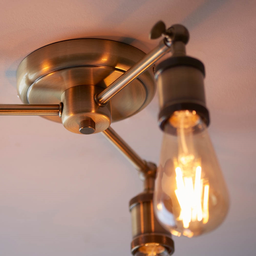 Endon 97243 - Spotlight HAL 3xE27/10W/230V brass