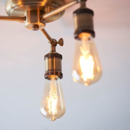 Endon 97243 - Spotlight HAL 3xE27/10W/230V brass