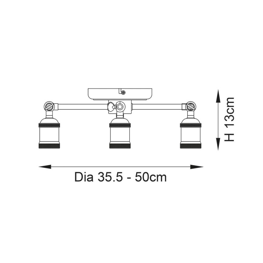 Endon 97243 - Spotlight HAL 3xE27/10W/230V brass
