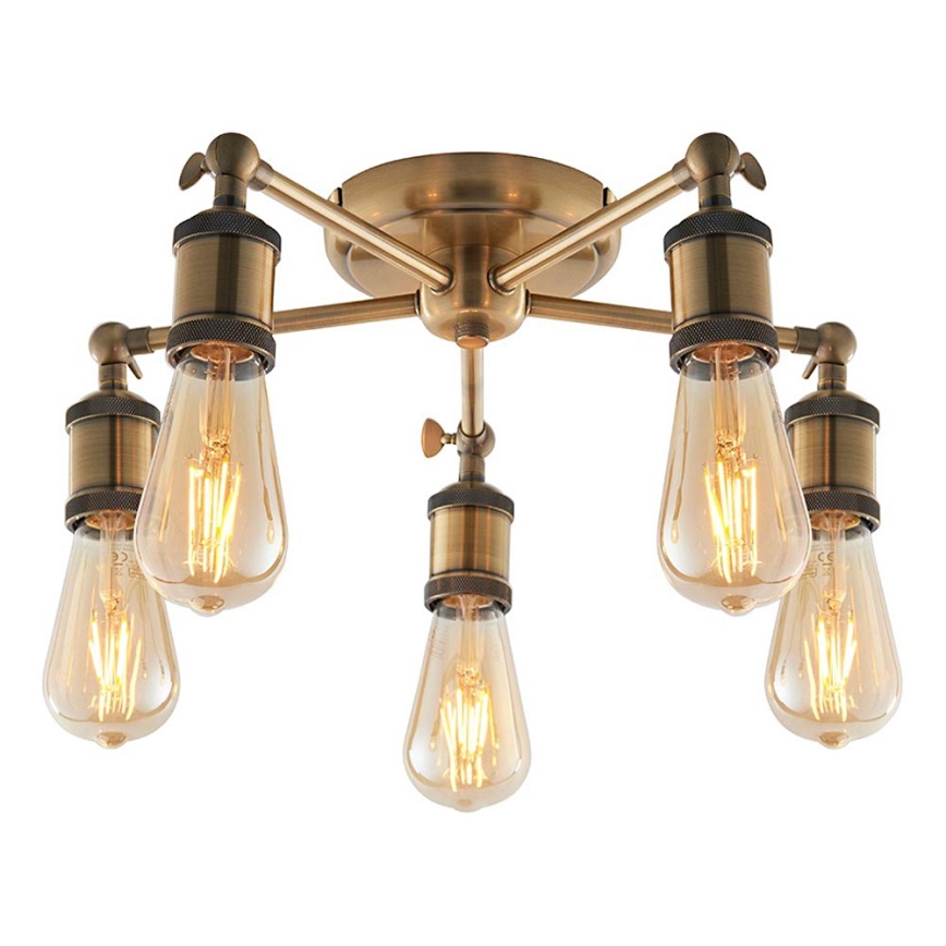 Endon 97244 - Spotlight HAL 5xE27/10W/230V brass