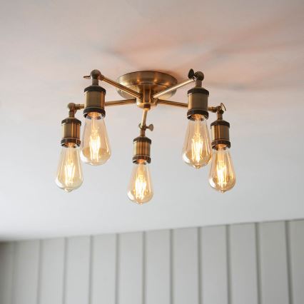 Endon 97244 - Spotlight HAL 5xE27/10W/230V brass