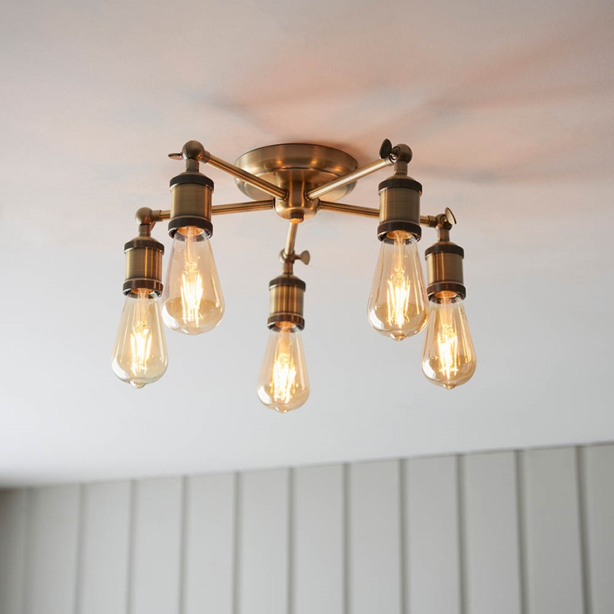 Endon 97244 - Spotlight HAL 5xE27/10W/230V brass