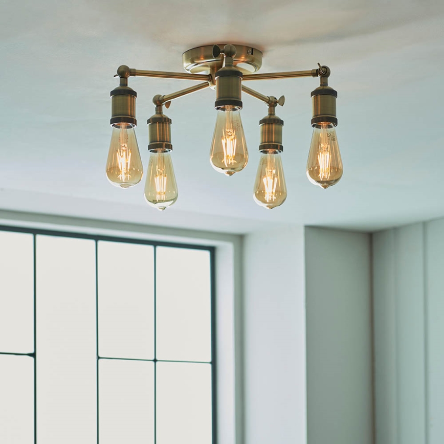 Endon 97244 - Spotlight HAL 5xE27/10W/230V brass