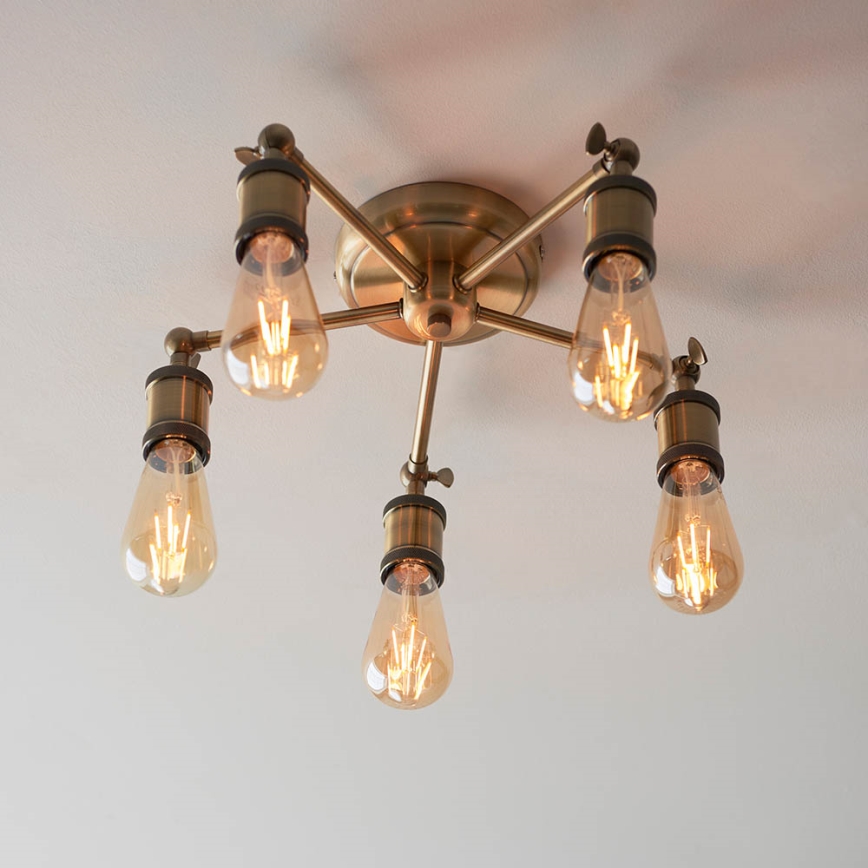Endon 97244 - Spotlight HAL 5xE27/10W/230V brass