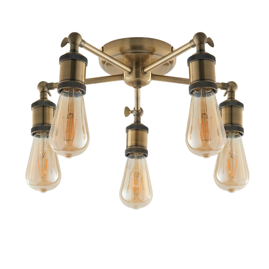 Endon 97244 - Spotlight HAL 5xE27/10W/230V brass