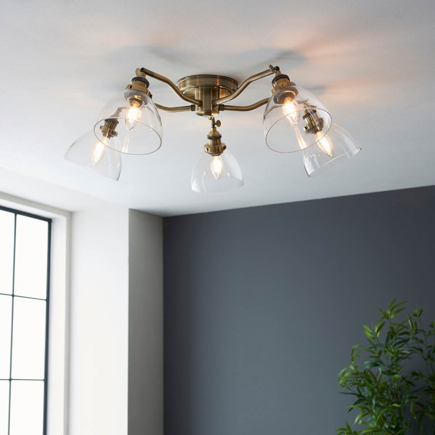 Endon 97248 - HANSEN 5xE14/7W/230V brass spotlight