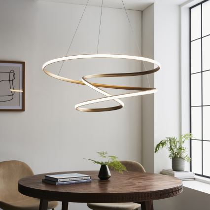 Endon 97639 - TWIRL Dimmable LED cable pendant LED/88W/230V 3000K Gold