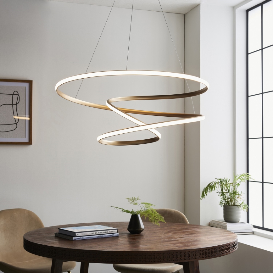 Endon 97639 - TWIRL Dimmable LED cable pendant LED/88W/230V 3000K Gold