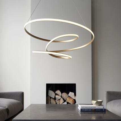 Endon 97639 - TWIRL Dimmable LED cable pendant LED/88W/230V 3000K Gold