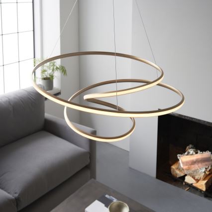Endon 97639 - TWIRL Dimmable LED cable pendant LED/88W/230V 3000K Gold