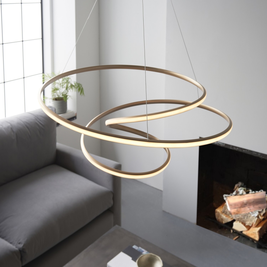 Endon 97639 - TWIRL Dimmable LED cable pendant LED/88W/230V 3000K Gold