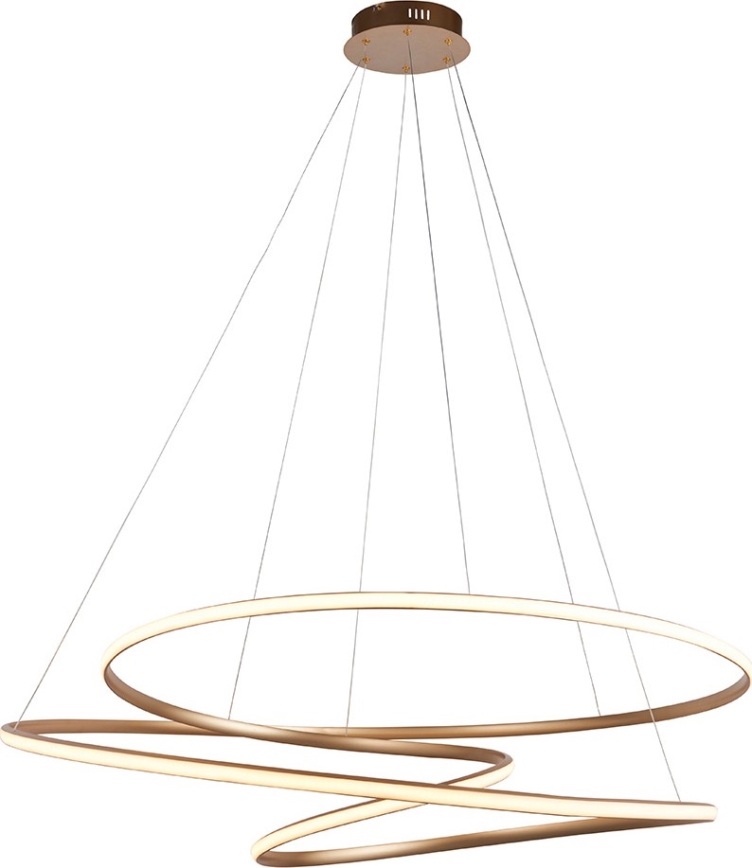 Endon 97645 - TWIRL LED Dimmable Cable-Hung Pendant LED/131W/230V 3000K Gold