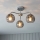 Endon 97971 - DIMPLE Flush-Mount Chandelier 3xE14/25W/230V Polished Chrome/Smoked Grey
