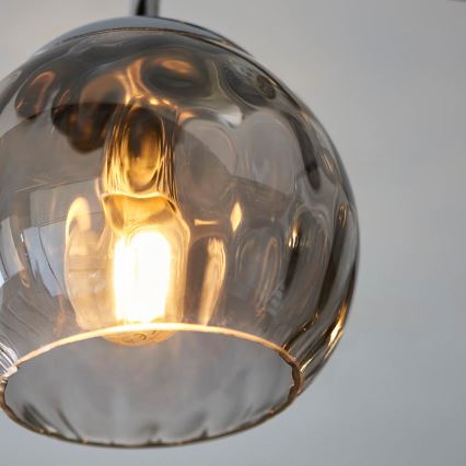 Endon 97971 - DIMPLE Flush-Mount Chandelier 3xE14/25W/230V Polished Chrome/Smoked Grey