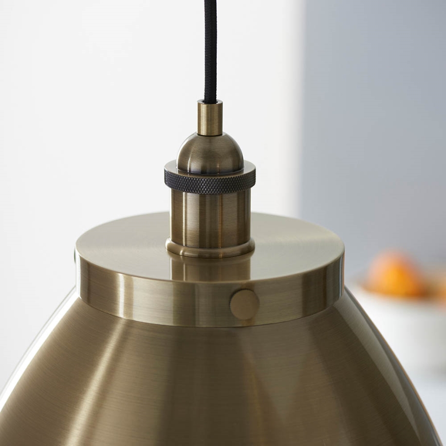 Endon 98744 - FRANKLIN Cable Pendant Light 1xE27/10W/230V Brass
