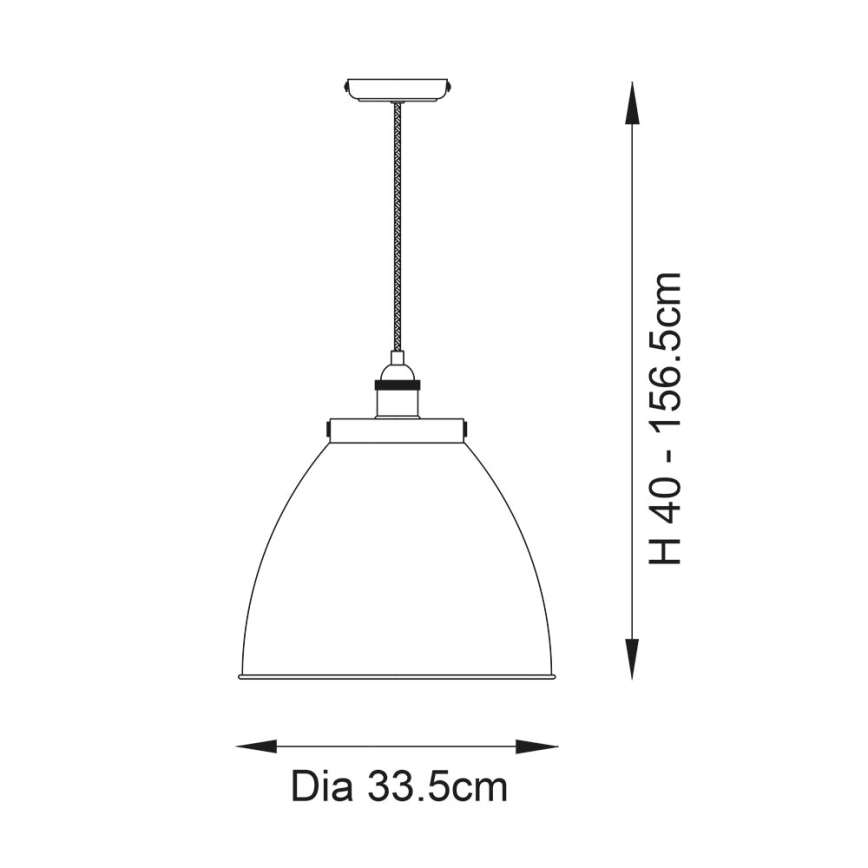 Endon 98744 - FRANKLIN Cable Pendant Light 1xE27/10W/230V Brass