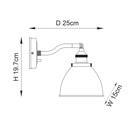 Endon 98746 - Wall spotlight FRANKLIN 1xE14/7W/230V brass
