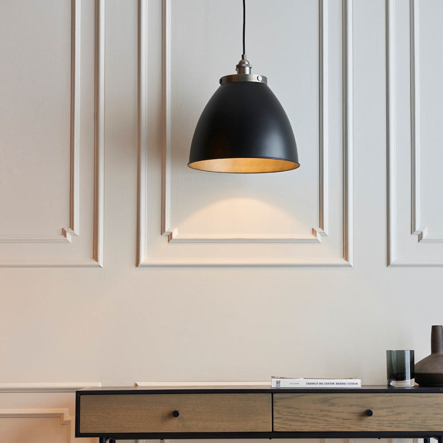 Endon 98749 - FRANKLIN cable-hung pendant light 1xE27/10W/230V black/brass
