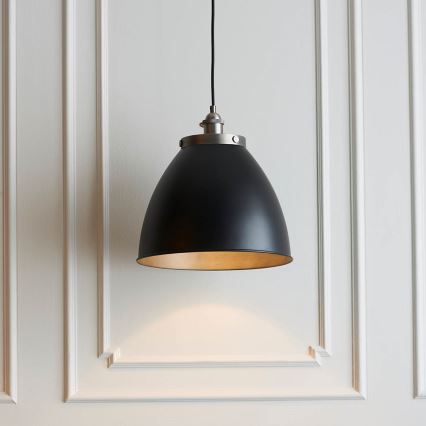 Endon 98749 - FRANKLIN cable-hung pendant light 1xE27/10W/230V black/brass