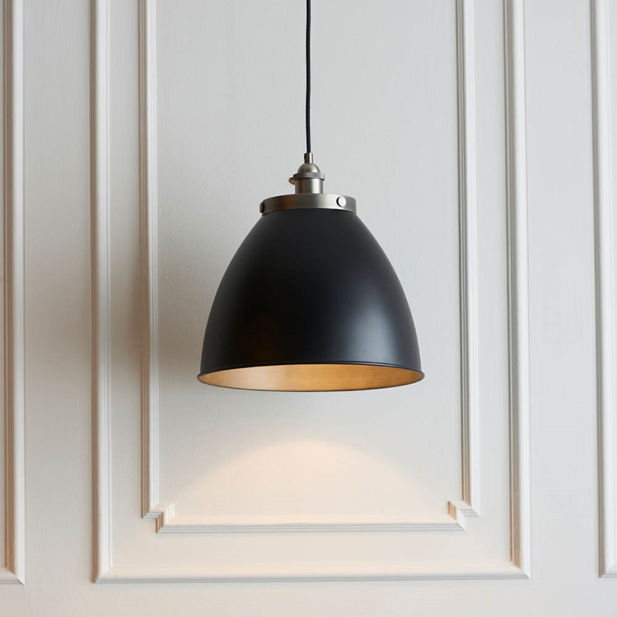 Endon 98749 - FRANKLIN cable-hung pendant light 1xE27/10W/230V black/brass