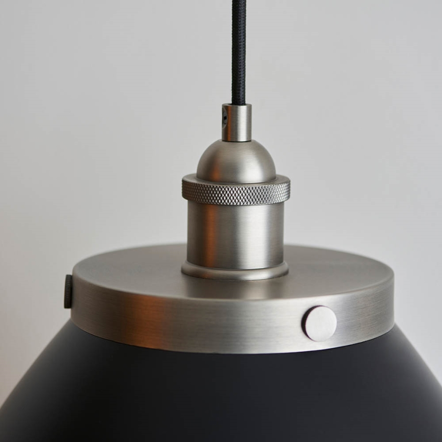 Endon 98749 - FRANKLIN cable-hung pendant light 1xE27/10W/230V black/brass