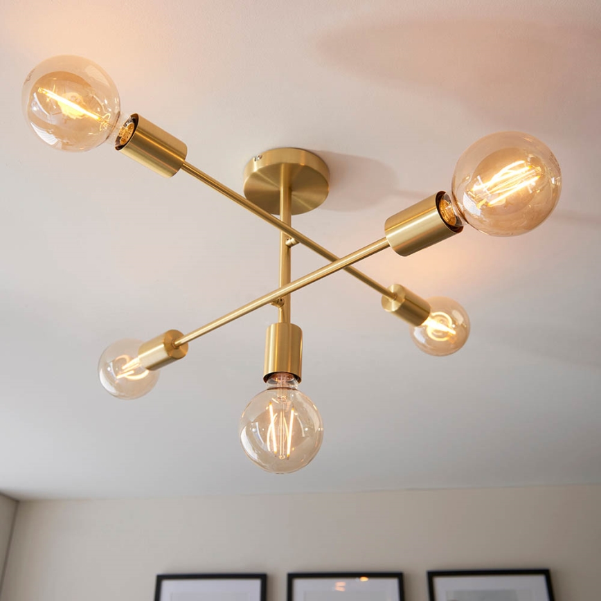 Endon 98786 - Rod-Mounted Chandelier SOHAN 5xE27/10W/230V brass