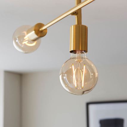 Endon 98786 - Rod-Mounted Chandelier SOHAN 5xE27/10W/230V brass