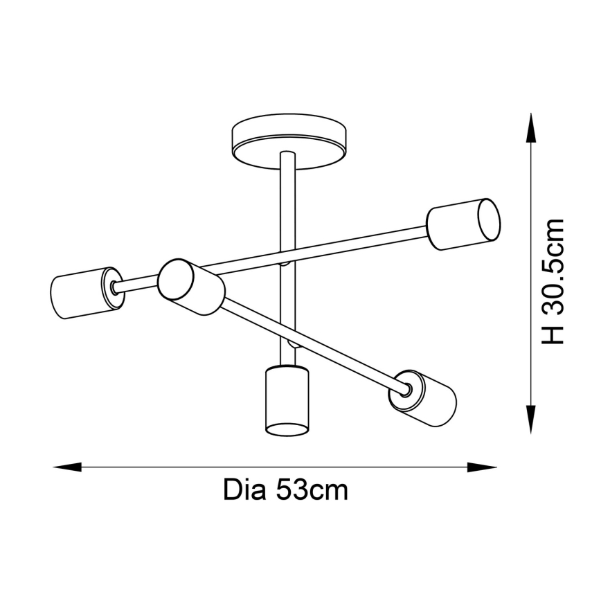 Endon 98786 - Rod-Mounted Chandelier SOHAN 5xE27/10W/230V brass