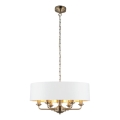 Endon 98933 - Chandelier on a chain HIGHCLERE 6xE14/40W/230V white/brass d. 55 cm