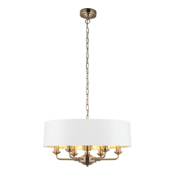 Endon 98933 - Chandelier on a chain HIGHCLERE 6xE14/40W/230V white/brass