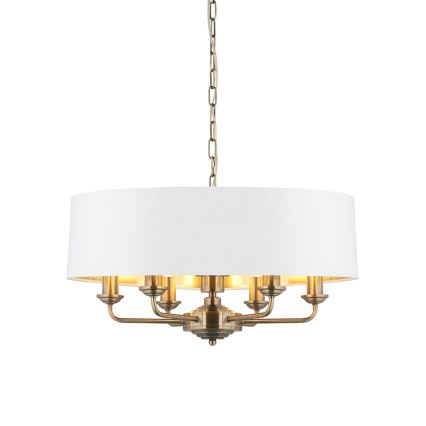 Endon 98933 - Chandelier on a chain HIGHCLERE 6xE14/40W/230V white/brass