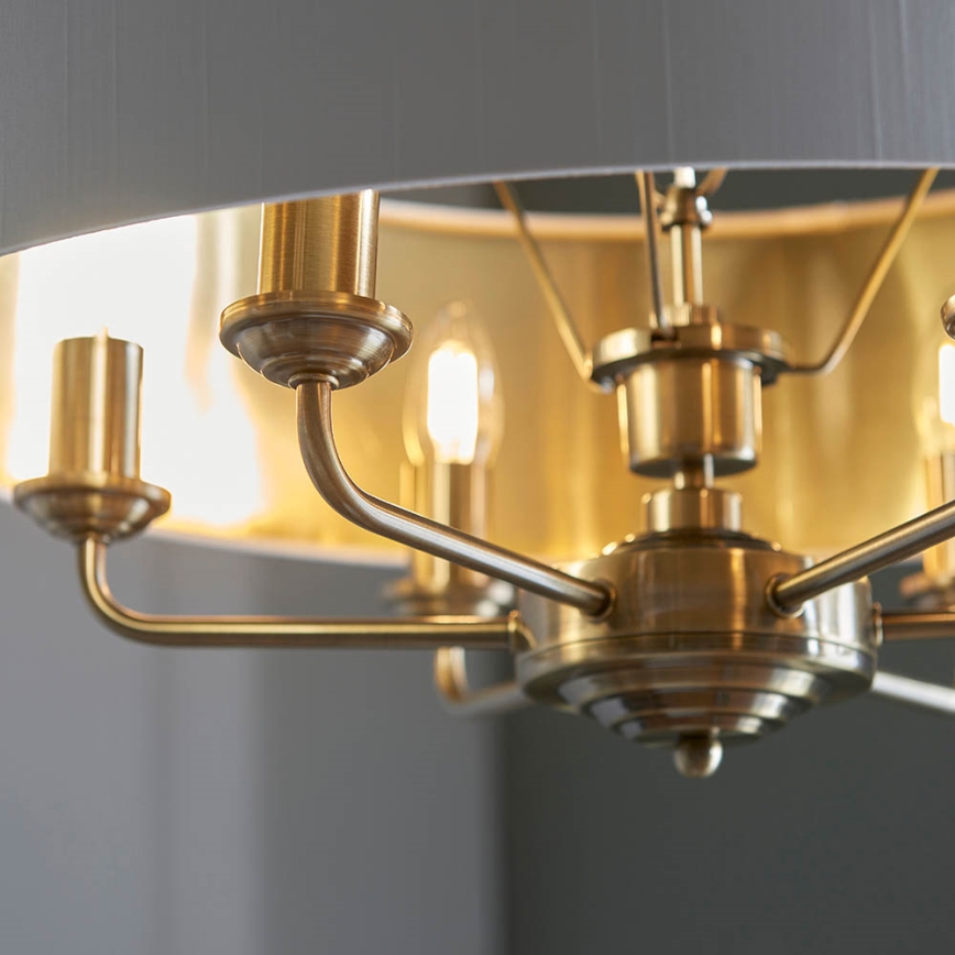 Endon 98933 - Chandelier on a chain HIGHCLERE 6xE14/40W/230V white/brass