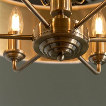 Endon 98933 - Chandelier on a chain HIGHCLERE 6xE14/40W/230V white/brass