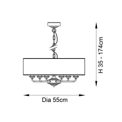 Endon 98933 - Chandelier on a chain HIGHCLERE 6xE14/40W/230V white/brass